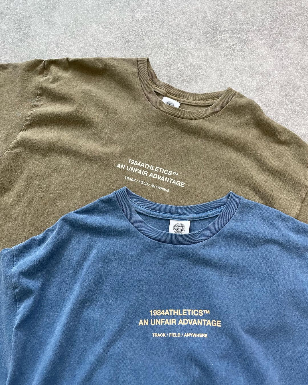 Vice 84 'Athletics' Vintage Washed Tee Twinpack - Pacific Blue/Army Green