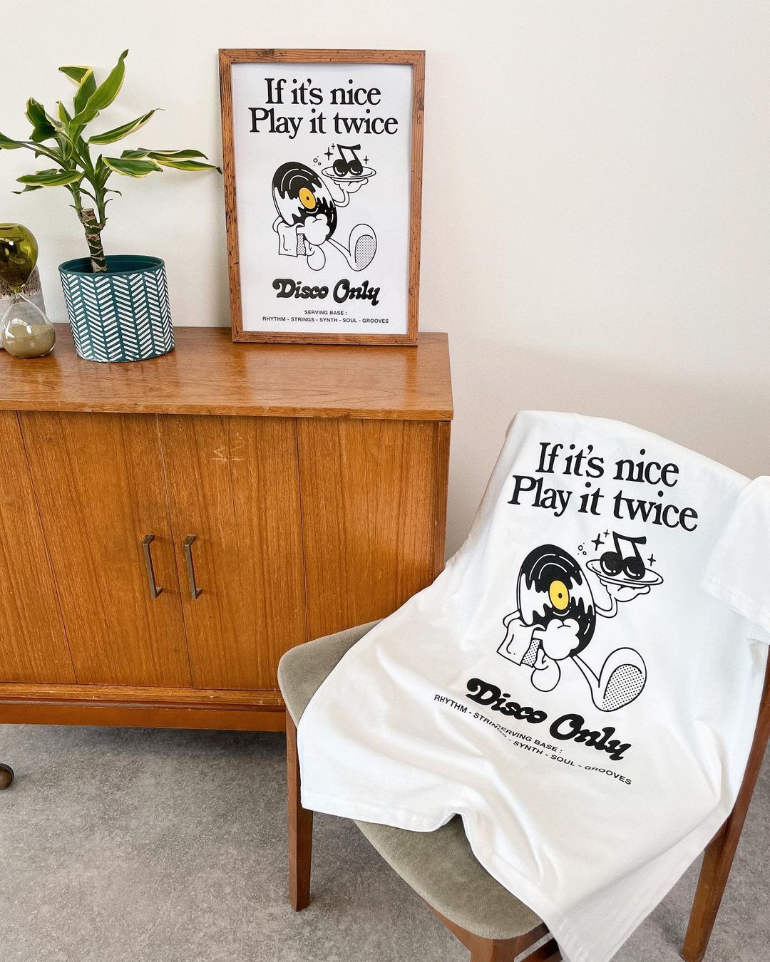 DISCO ONLY 'Play It Twice V2' Tee & Print Bundle - White