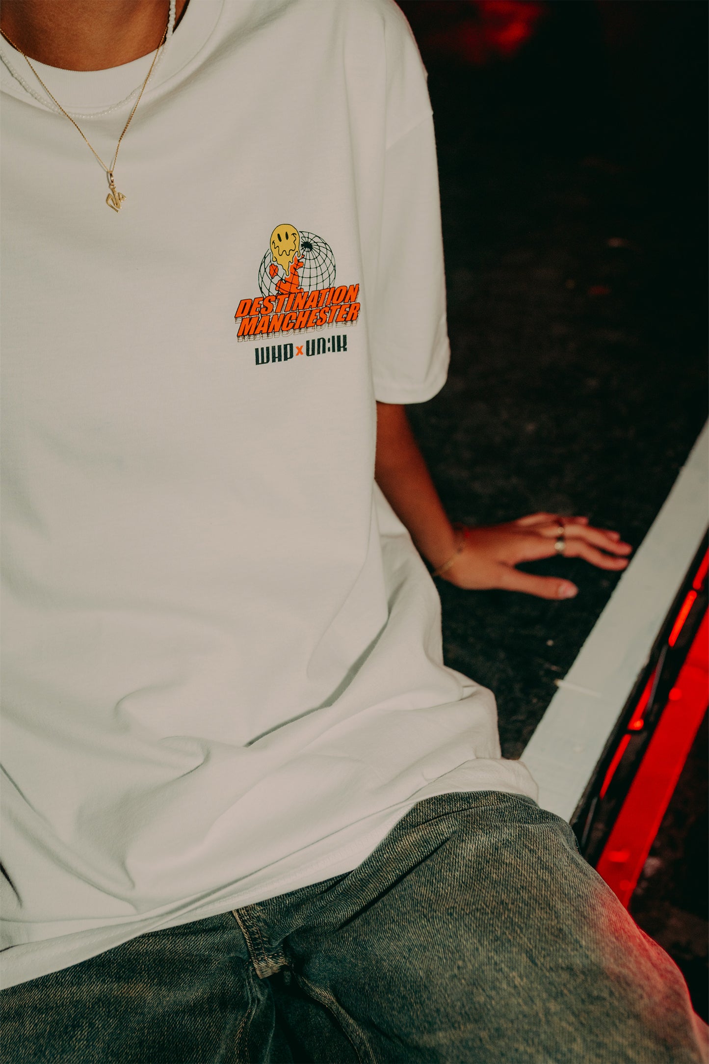 WHP x UN:IK 'Destination Manchester' Tee - White