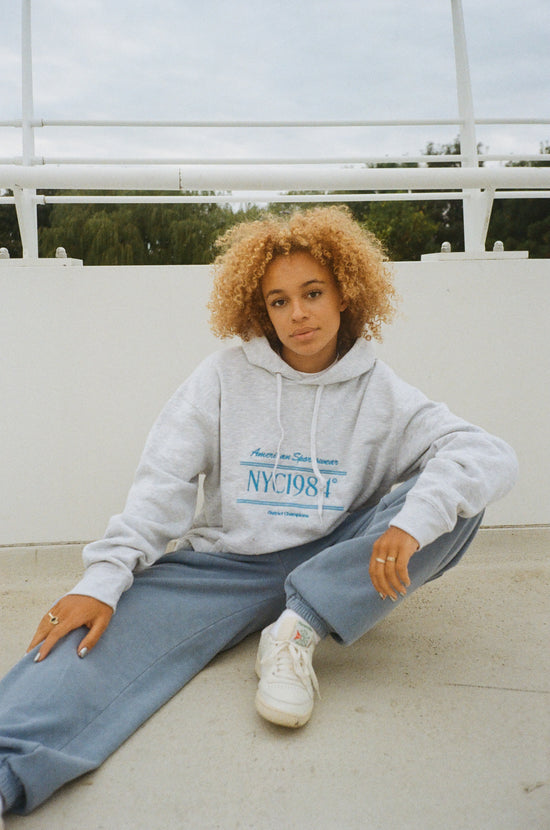 Vice 84 'NYC Sports' Embroidered Hoodie - Ash Grey