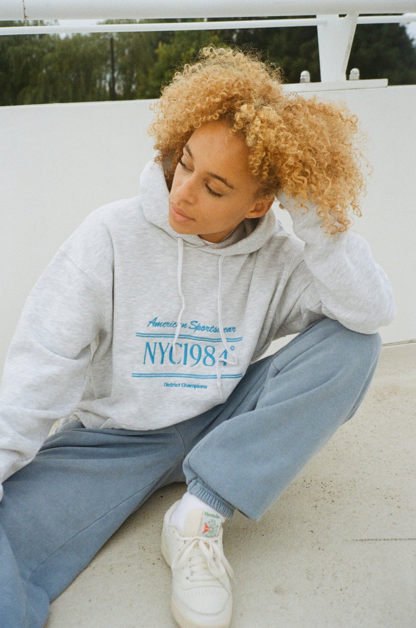 Vice 84 'NYC Sports' Embroidered Hoodie - Ash Grey