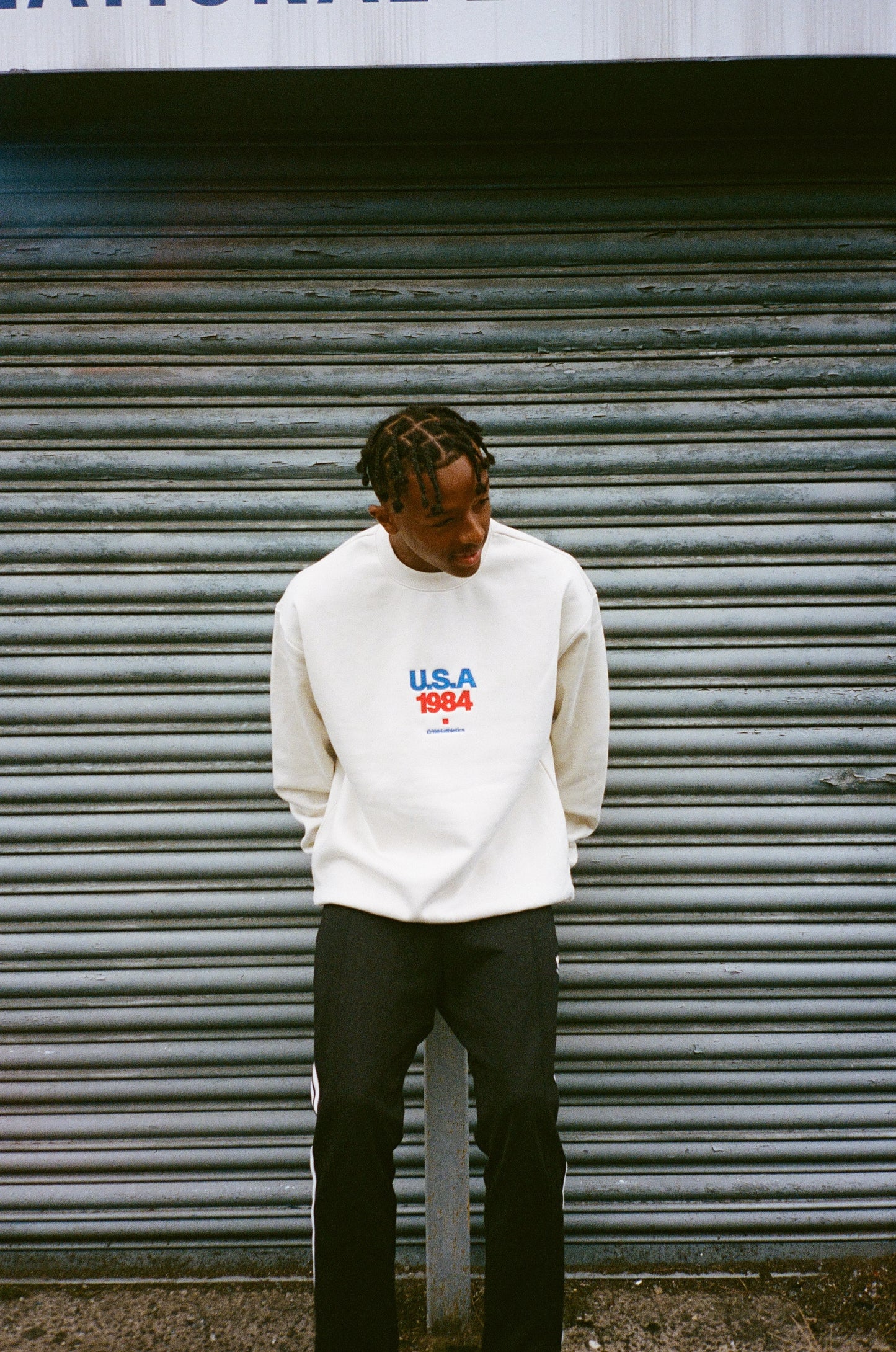 Vice 84 'USA1984' Embroidered Heavyweight Sweater - Ecru