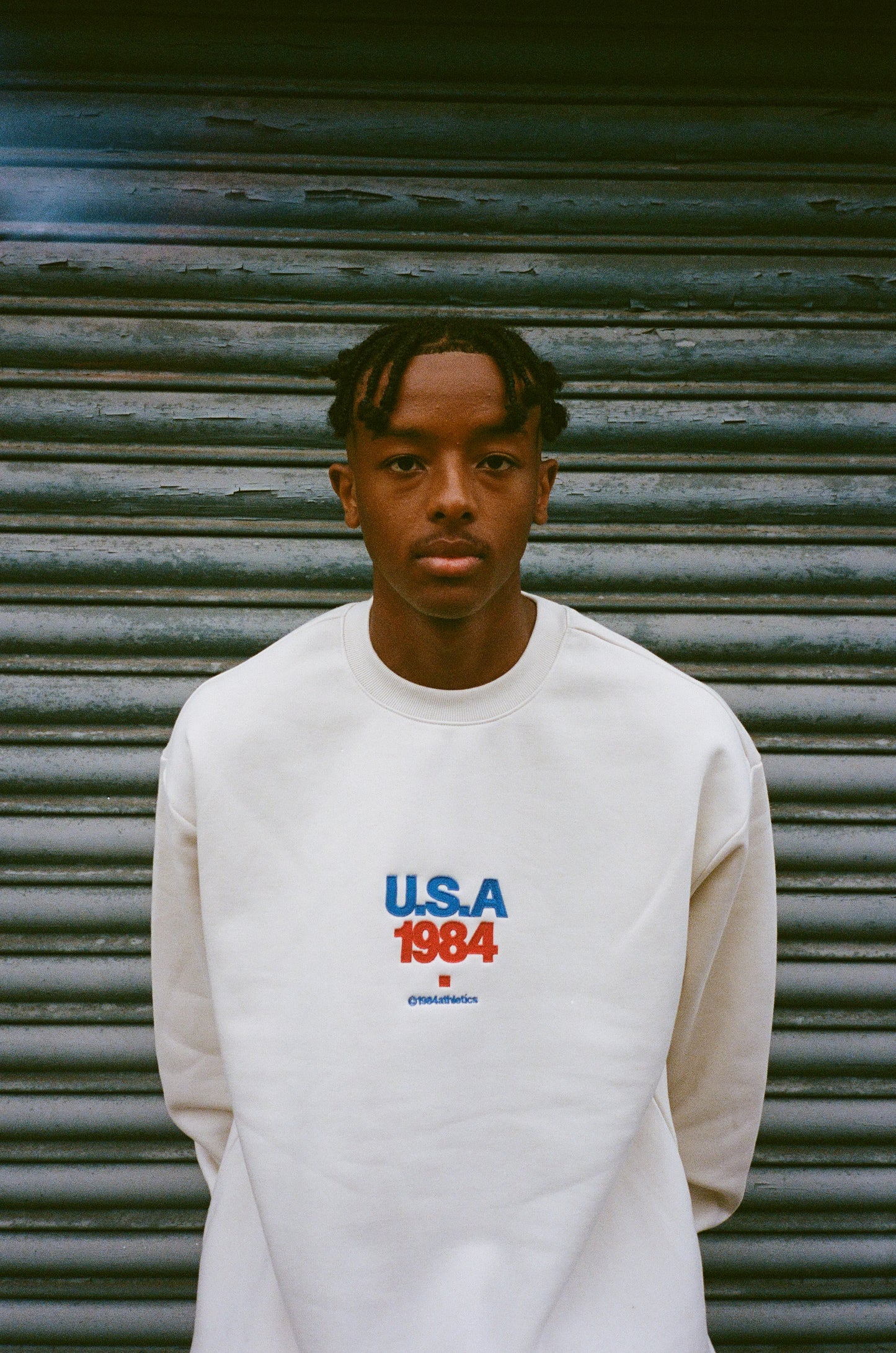 Vice 84 'USA1984' Embroidered Heavyweight Sweater - Ecru