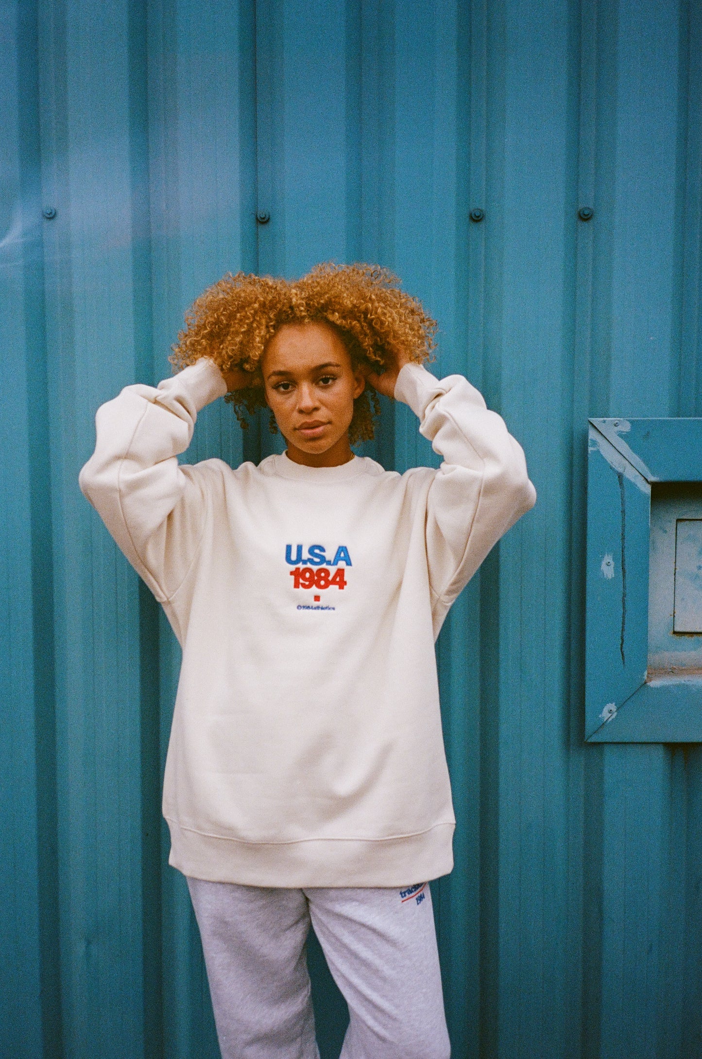 Vice 84 'USA1984' Embroidered Heavyweight Sweater - Ecru