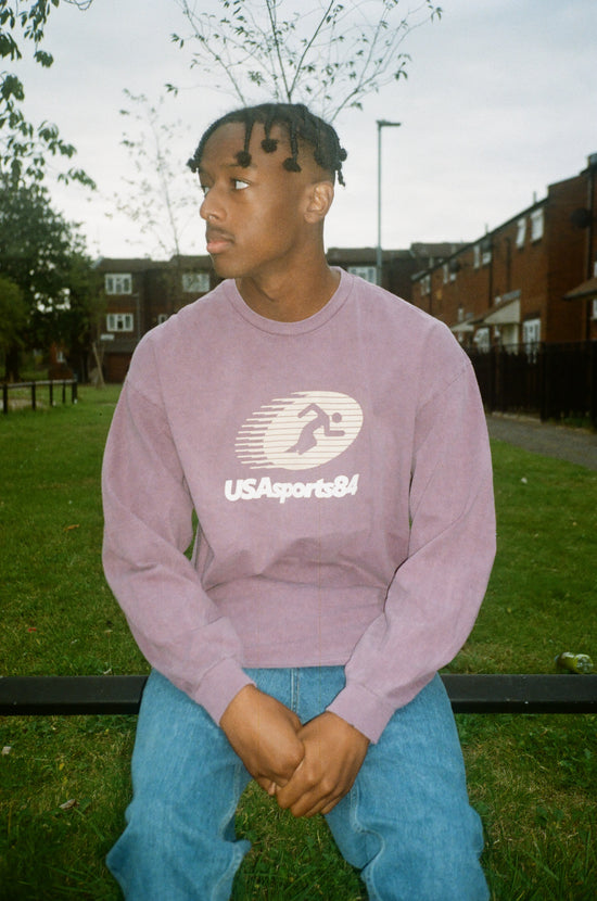 Vice 84 'Sports Runner' Longsleeve Tee - Vintage Washed Plum