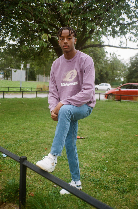 Vice 84 'Sports Runner' Longsleeve Tee - Vintage Washed Plum