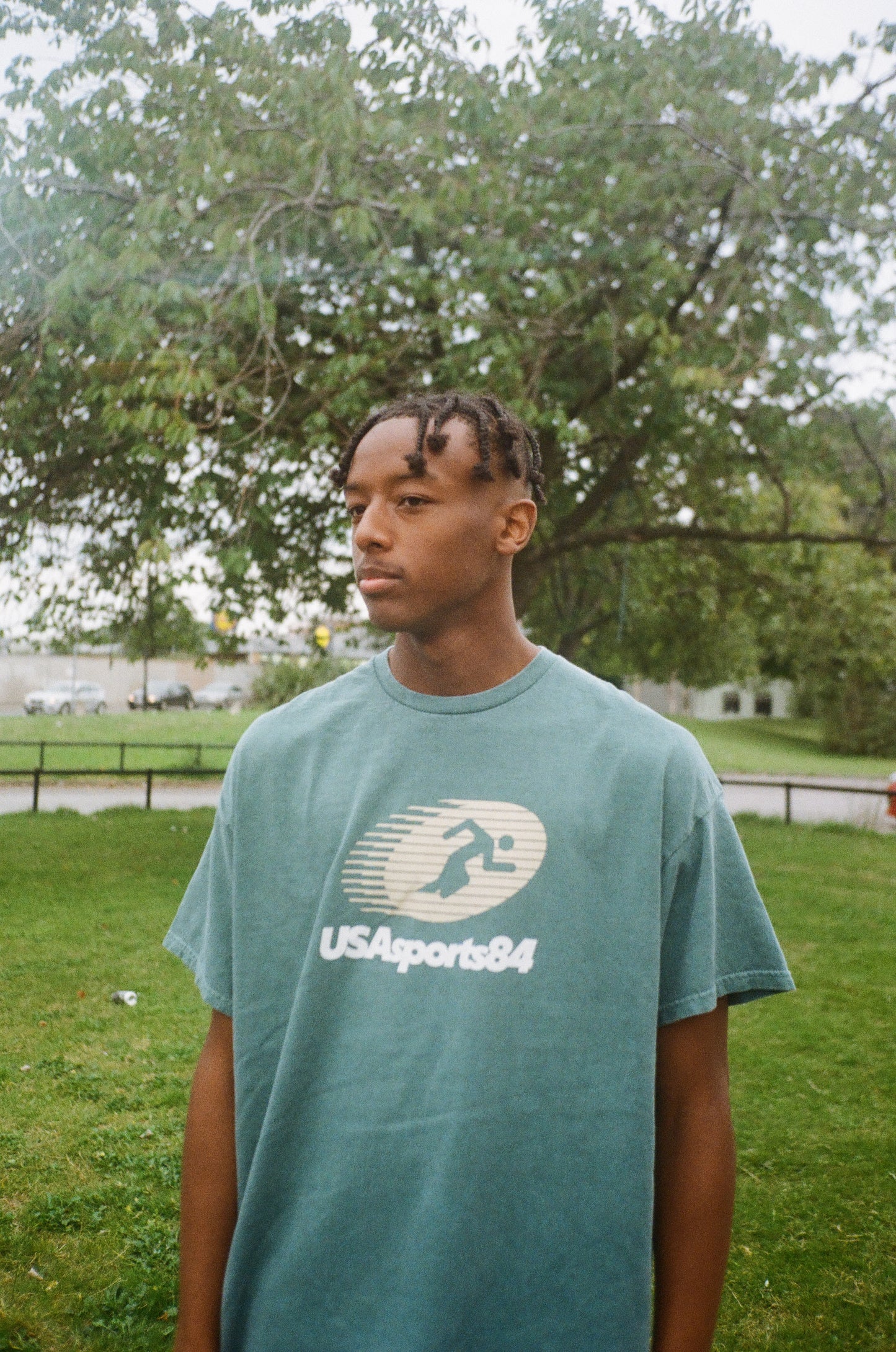 Vice 84 'Sports Runner' Tee - Vintage Washed Green
