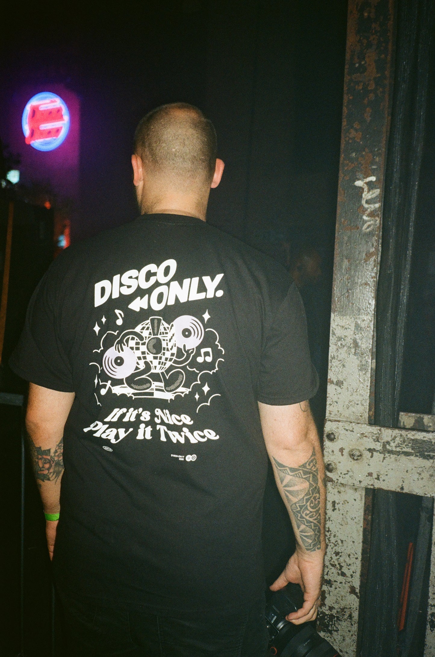 DISCO ONLY 'Play It Twice V4' Tee - Black