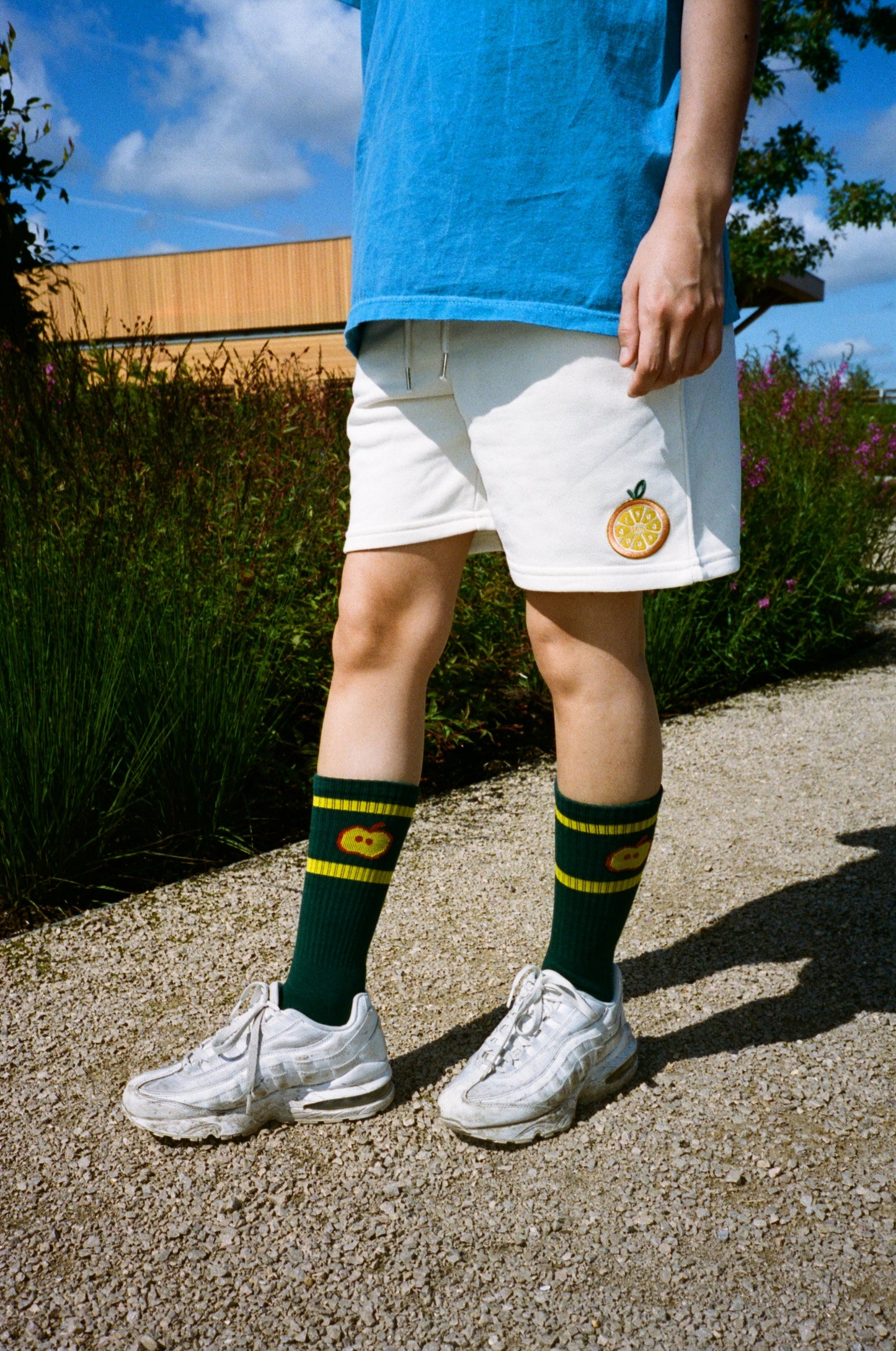 Seasonal Hero Orange Patch Organic Jogger Shorts Natural UN