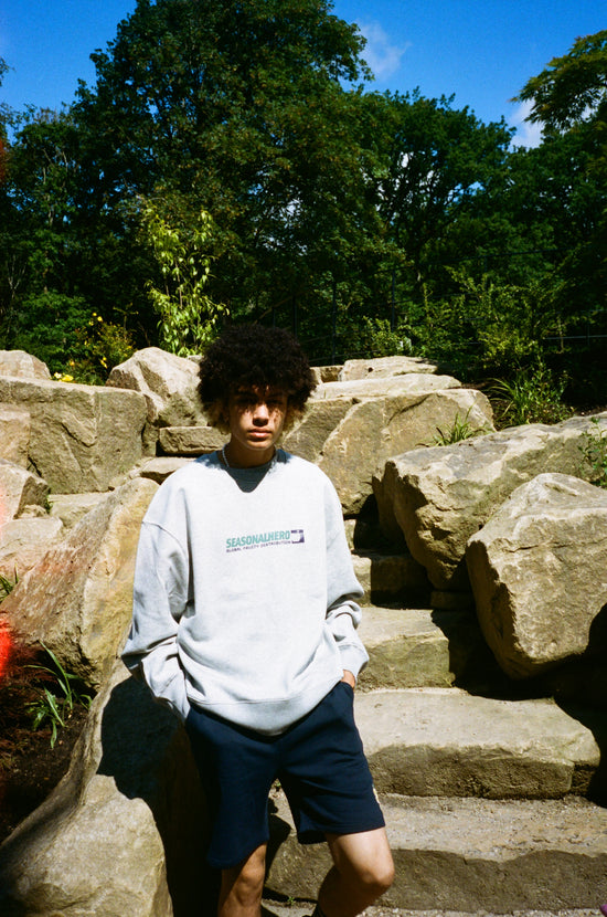 Seasonal Hero 'Global Distribution' Oversized Organic Sweater - Grey