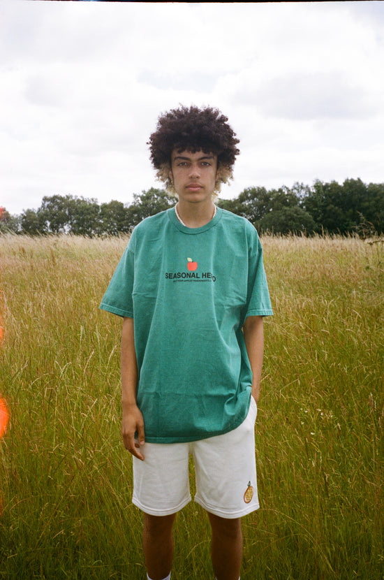 Seasonal Hero 'Orange Patch' Organic Jogger Shorts - Natural