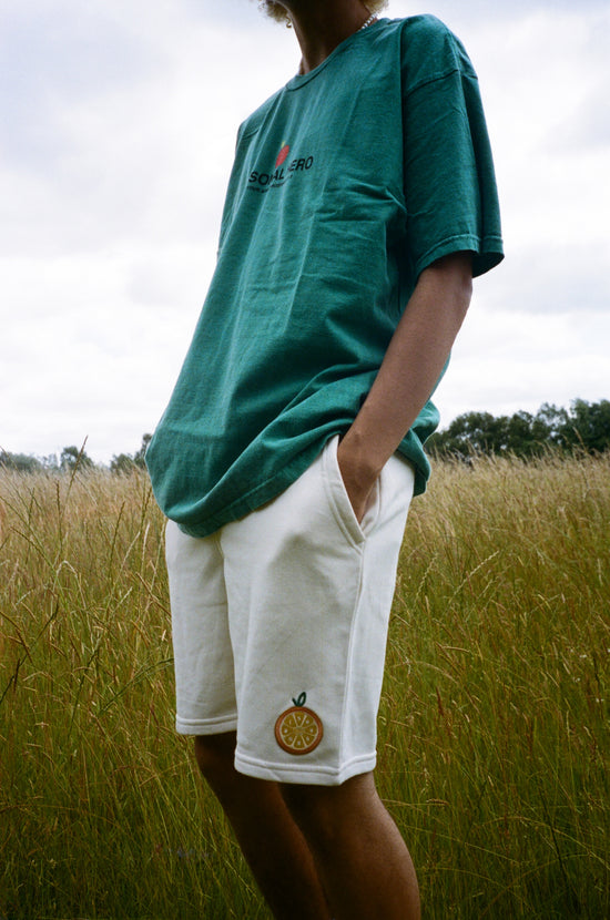 Seasonal Hero 'Orange Patch' Organic Jogger Shorts - Natural