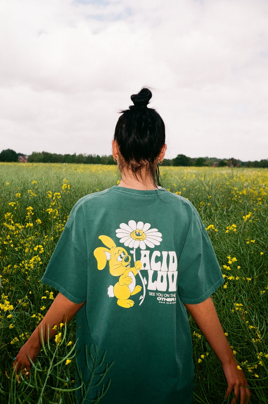 ACID LOVE 0.06 'Other Side' Tee - Vintage Washed Teal