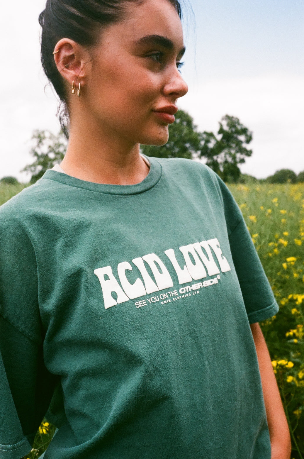 ACID LOVE 0.06 'Other Side' Tee - Vintage Washed Teal