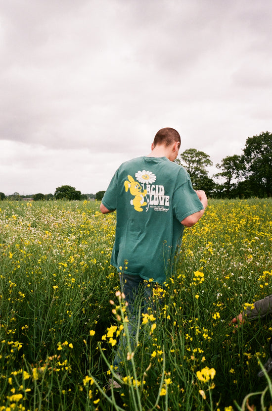 ACID LOVE 0.06 'Other Side' Tee - Vintage Washed Teal