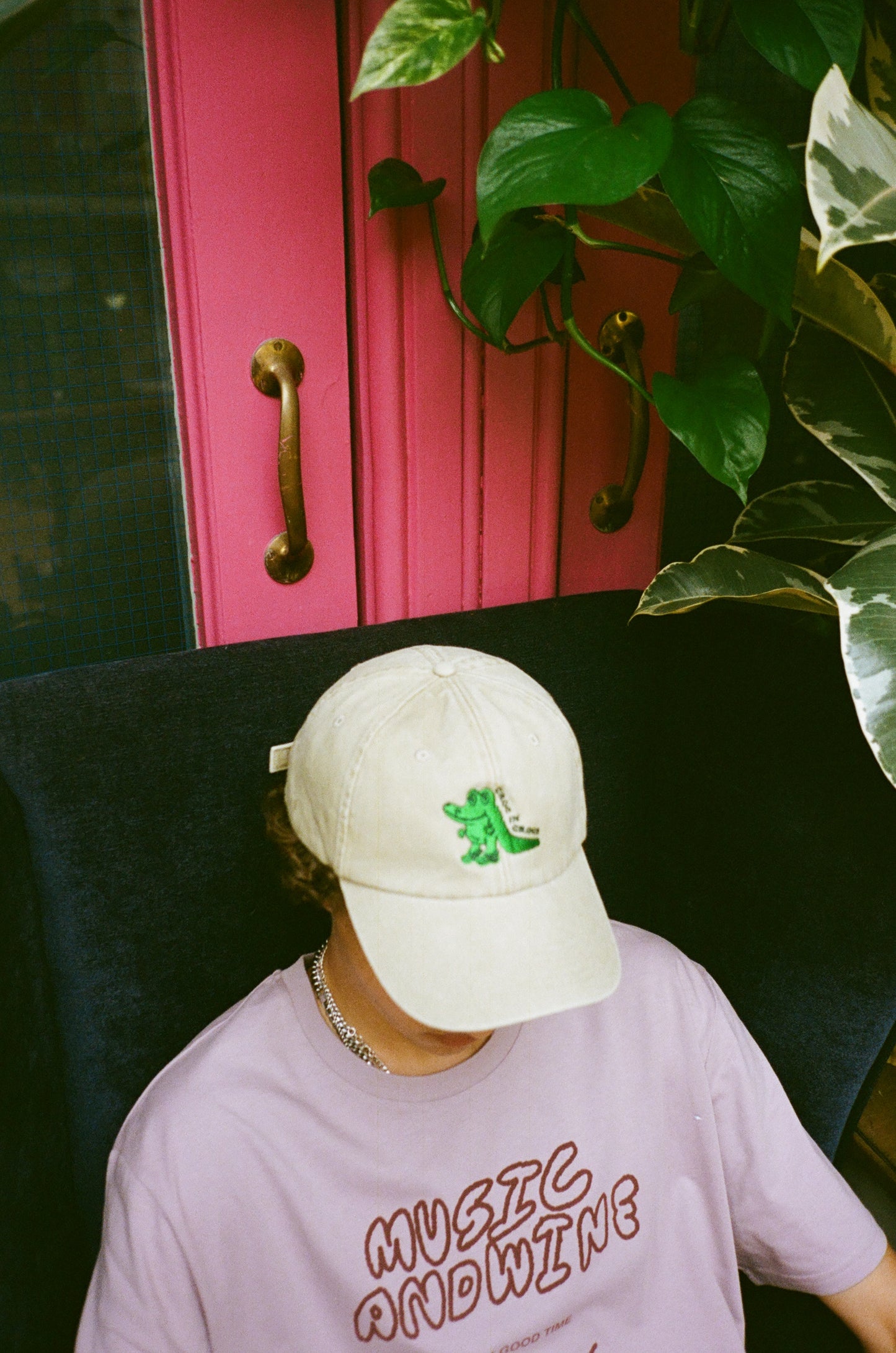 Other Side Store Croc Embroidered Vintage Washed Cap Beige UN IK Clothing