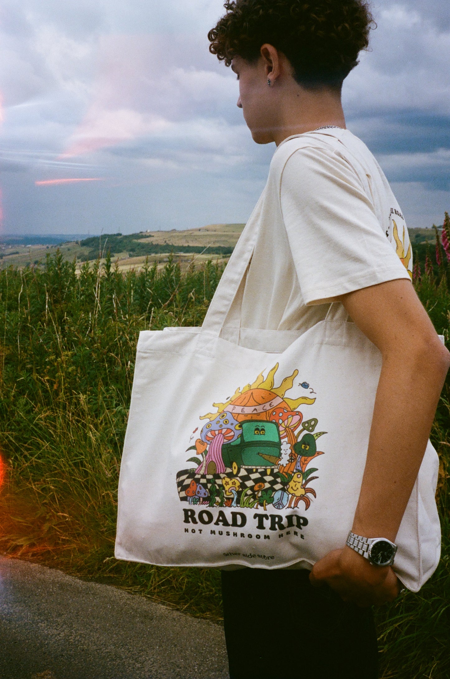 Other Side Store 'Road Trip' Organic Shopper Tote - Natural