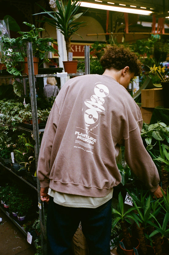 Other Side Store 'Plants Like Music Too' Sweater - Washed Chestnut