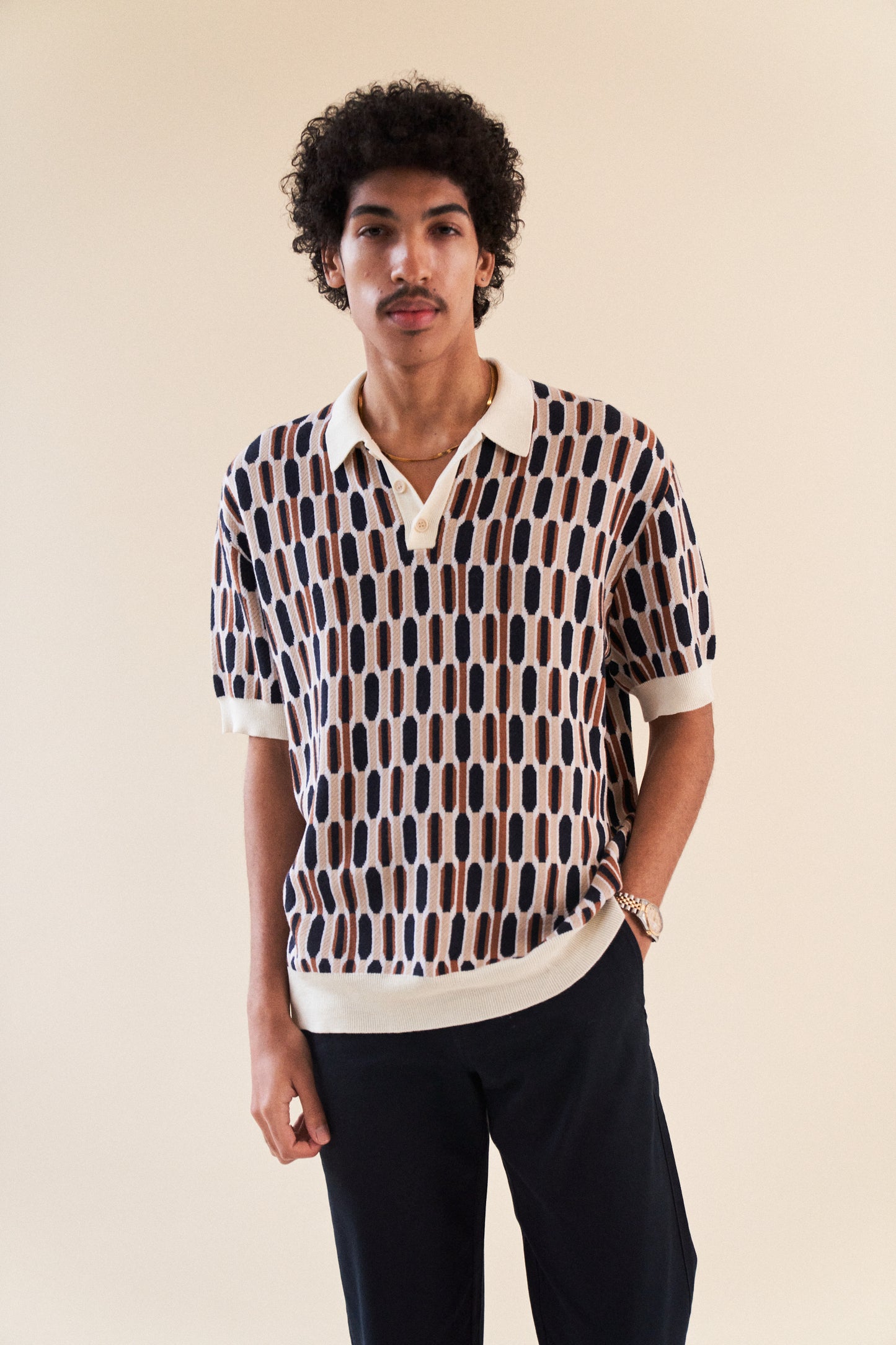 bound 'Messina' Knit Polo