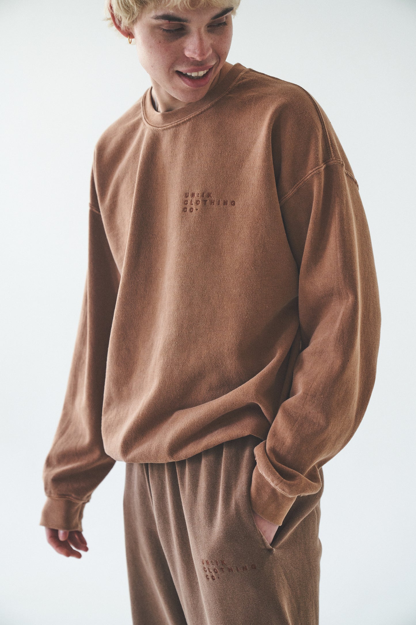 Essentials 'Sets' Vintage Washed Sweater - Caramel