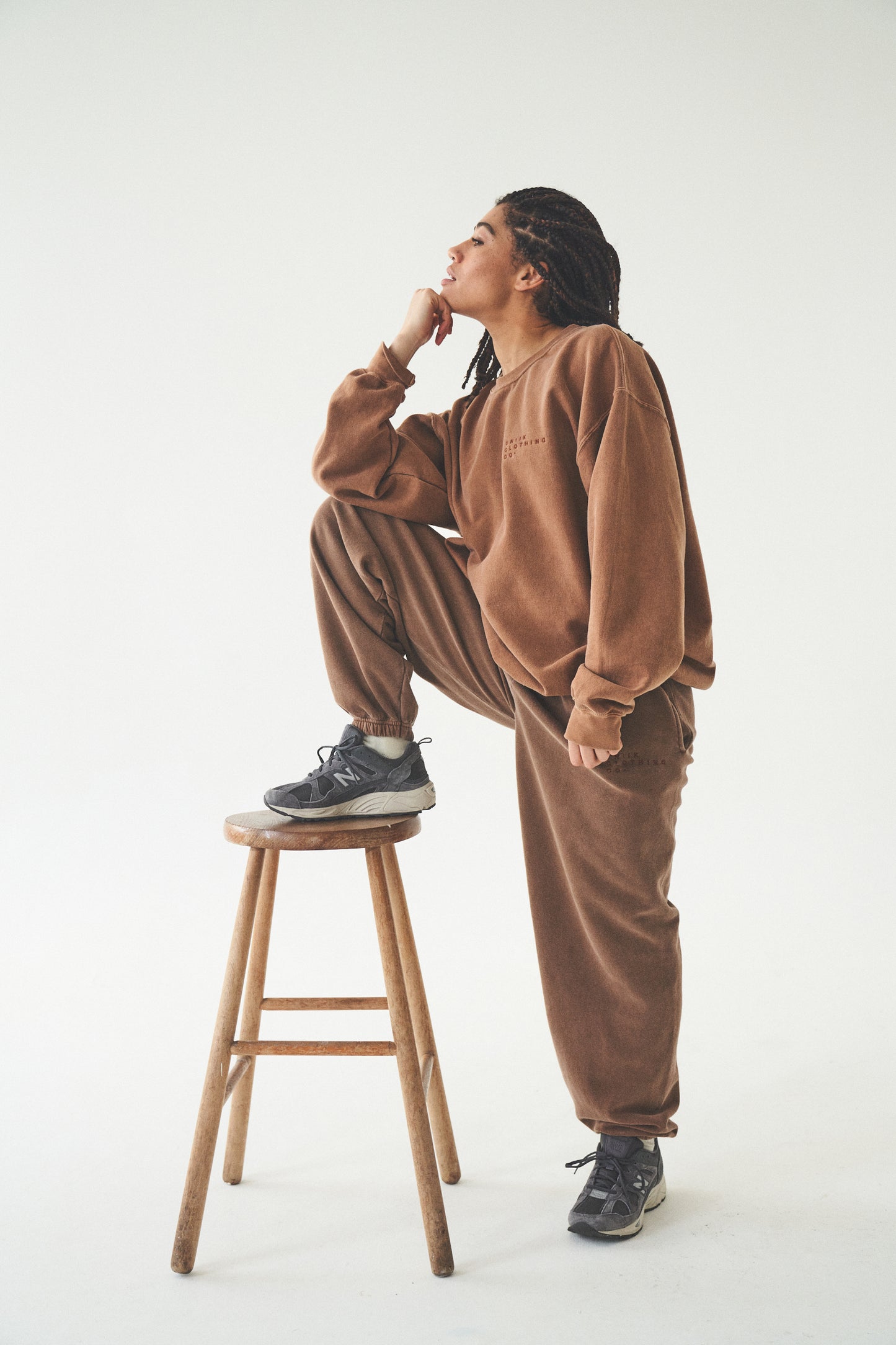 Essentials 'Sets' Vintage Washed Joggers - Caramel