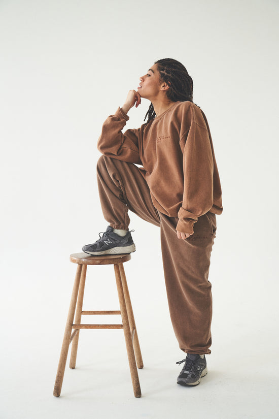 Essentials 'Sets' Vintage Washed Joggers - Caramel