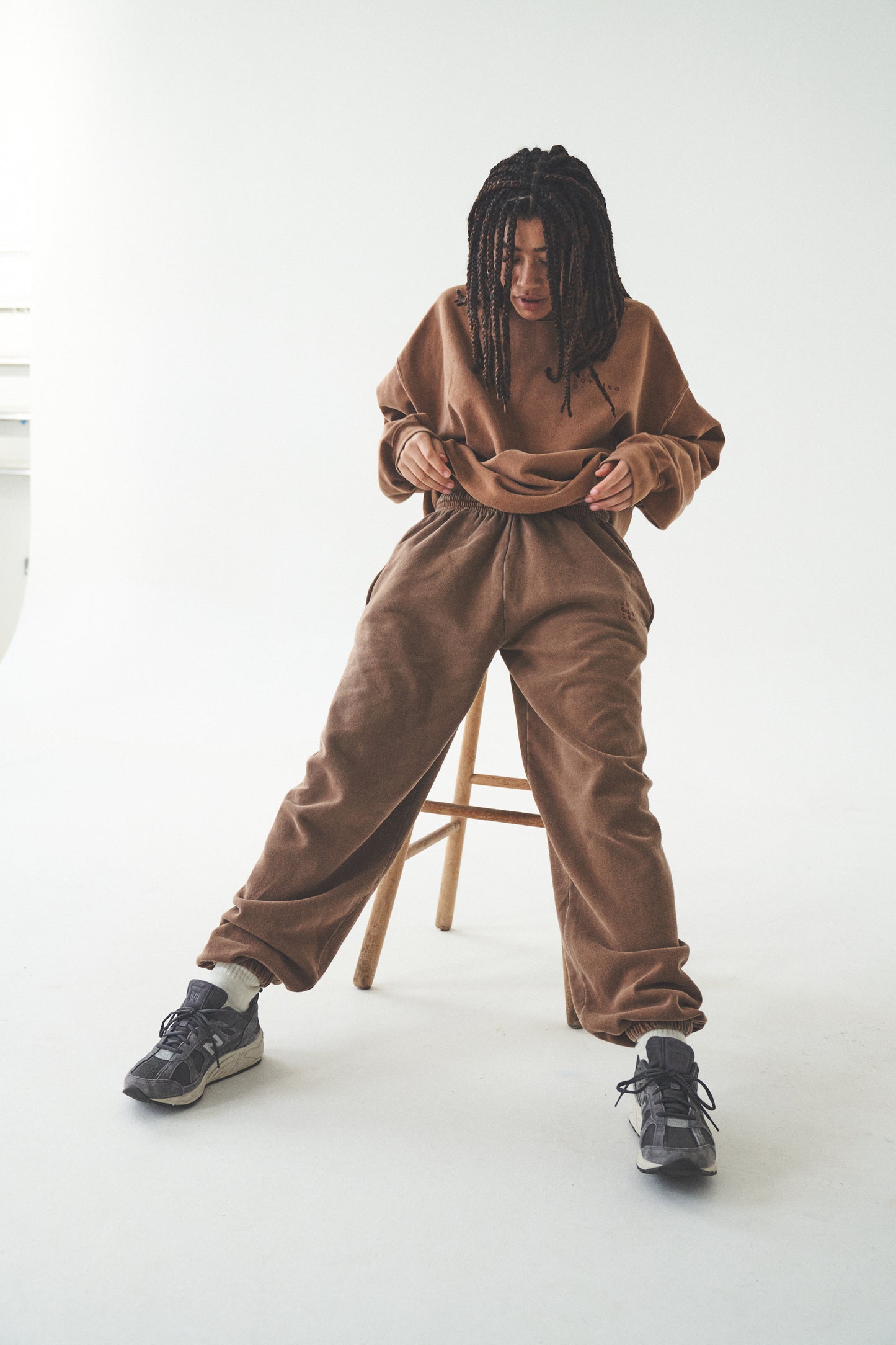 Essentials 'Sets' Vintage Washed Joggers - Caramel