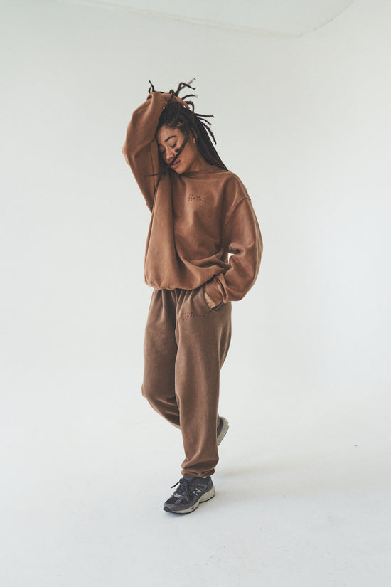 Essentials 'Sets' Vintage Washed Sweater - Caramel