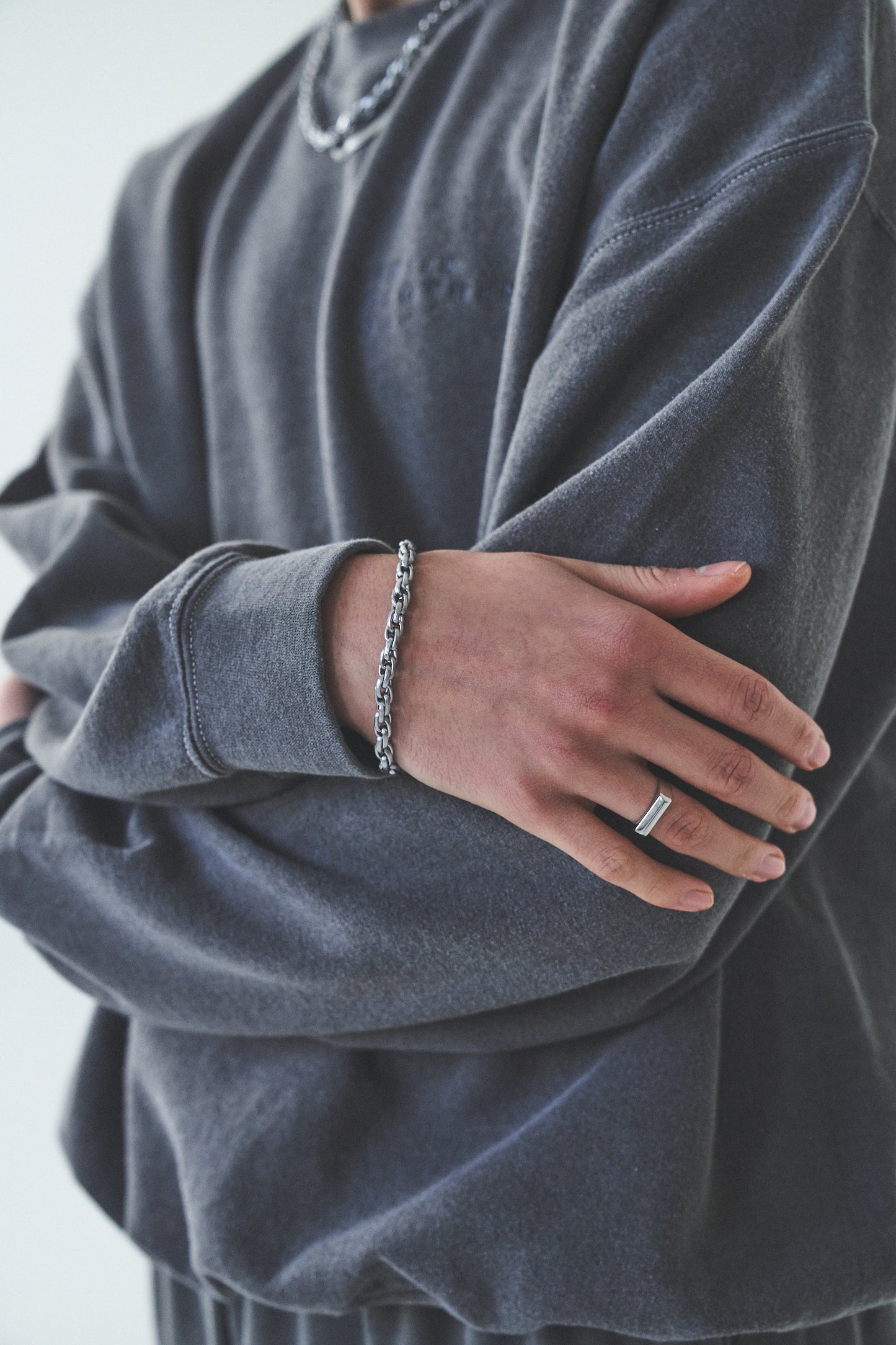 Thick Rope Bracelet - Silver
