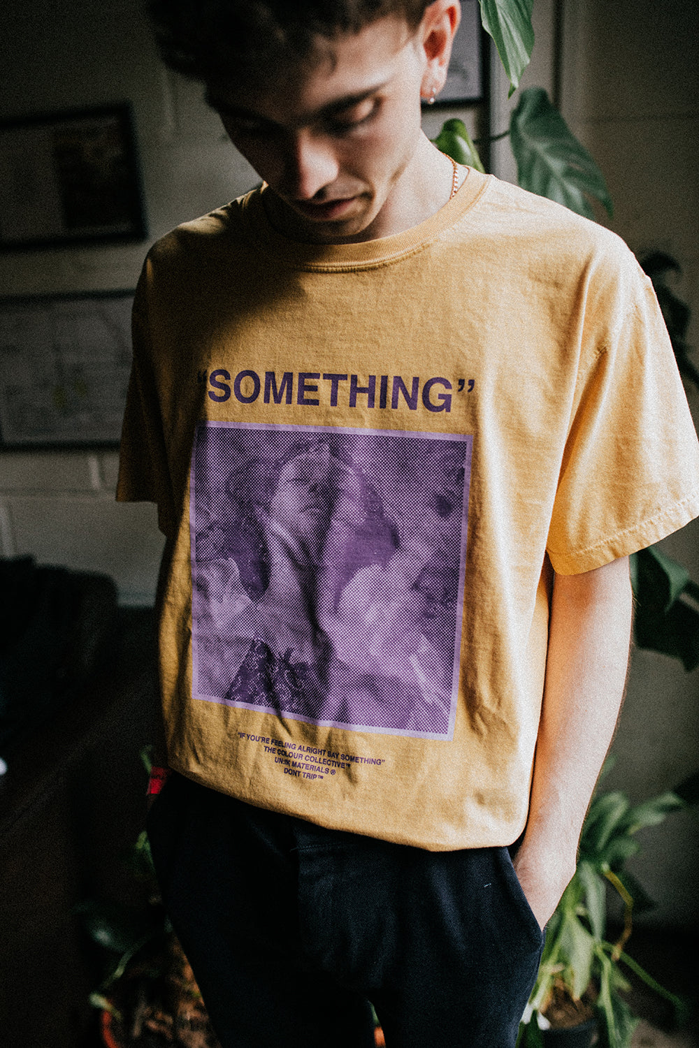 Colour Collective 'Something' Tee - Vintage Washed Mustard *100K CLUB*