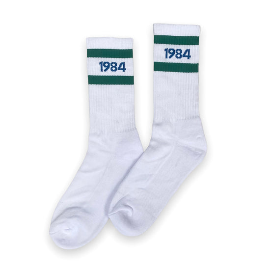 Vice 84 'Runner' Stripe Socks - Cream / White