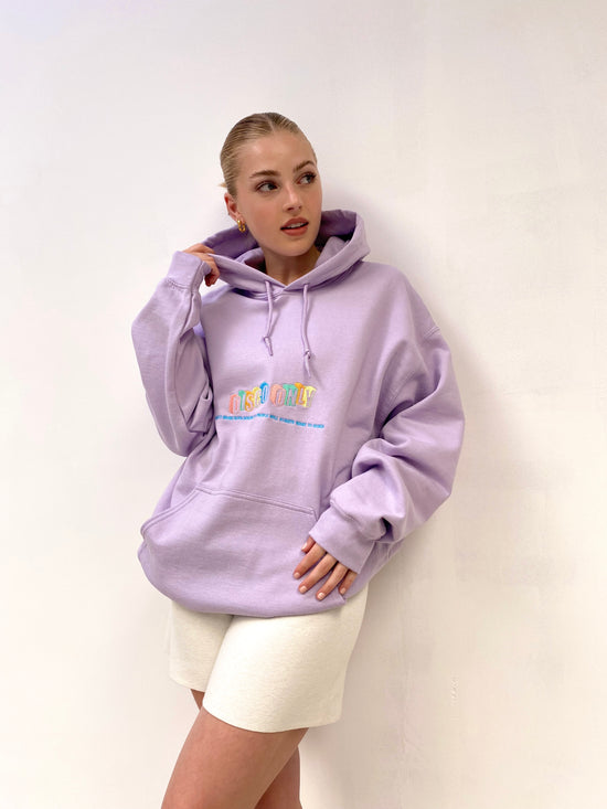 Load image into Gallery viewer, DISCO ONLY &amp;#39;Dancers&amp;#39; Hoodie - Pastel Orchid
