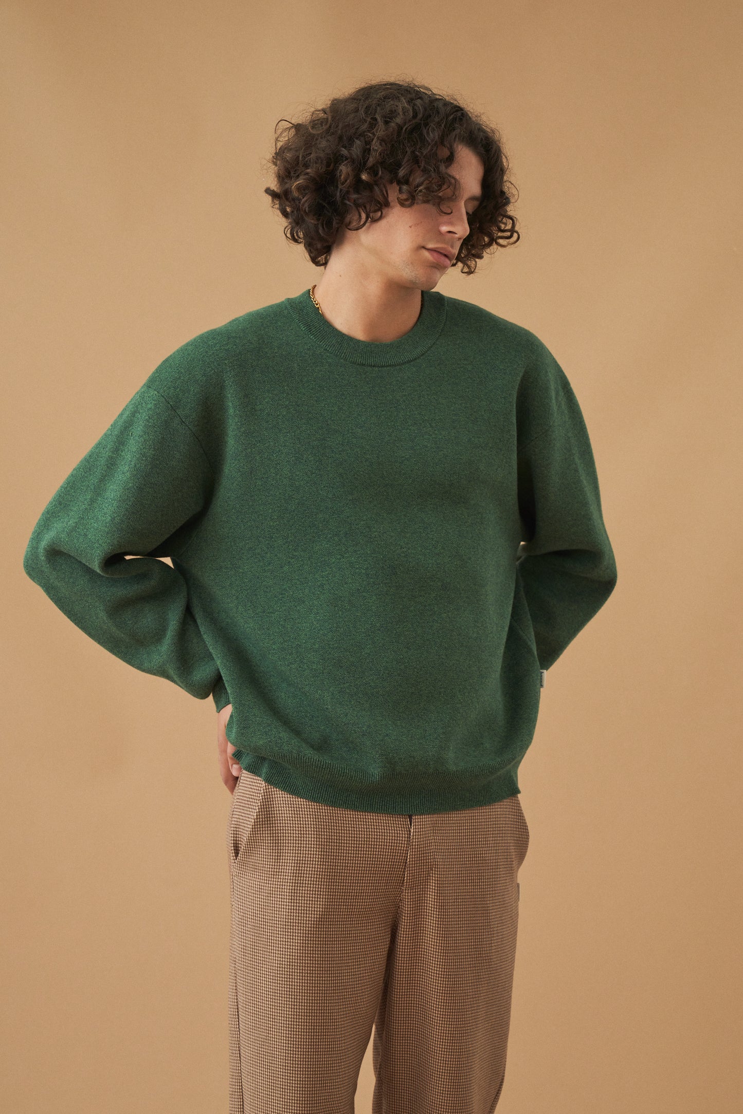 bound 'Ogden' Marl Knit - Forest