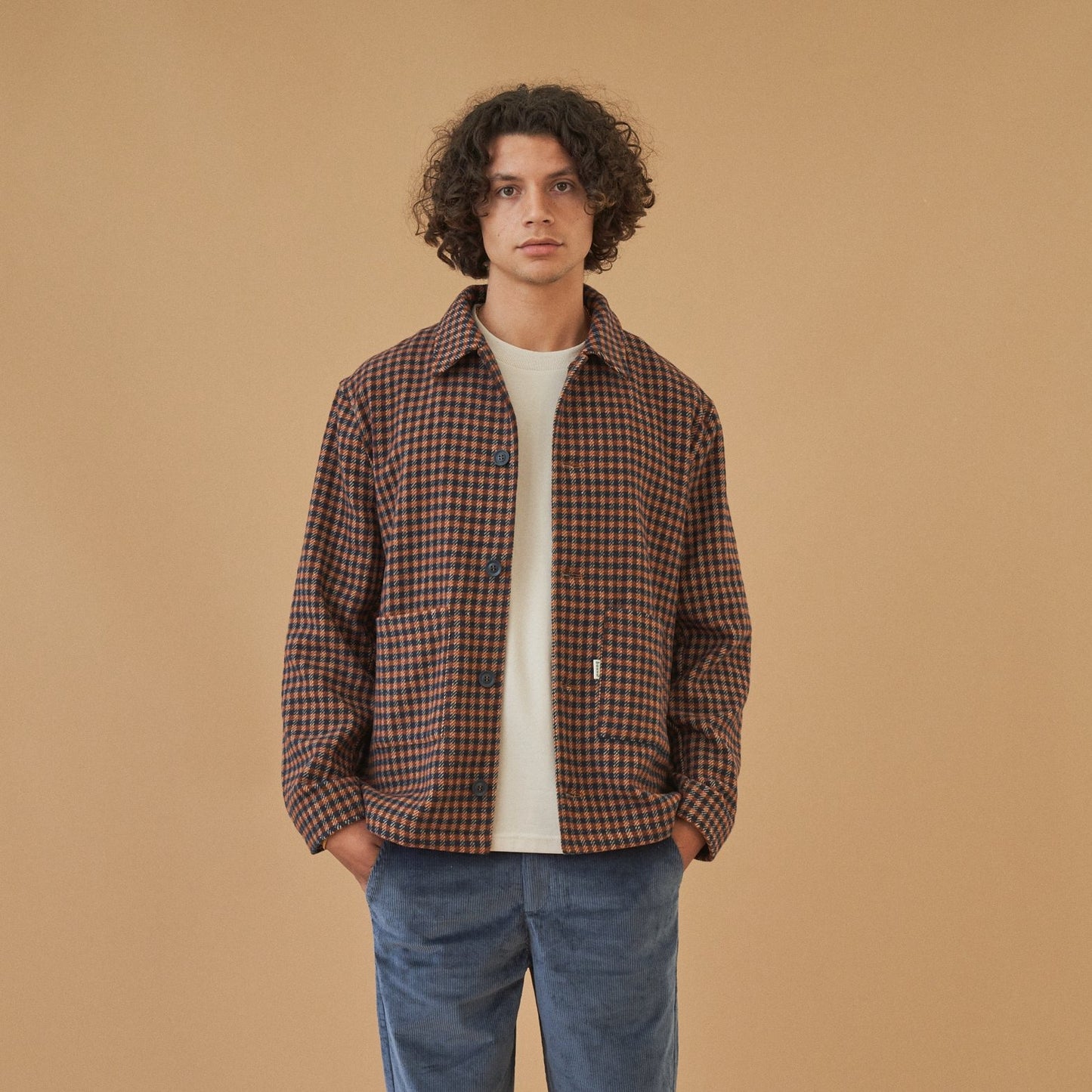 bound 'Rust Check' Button Overshirt