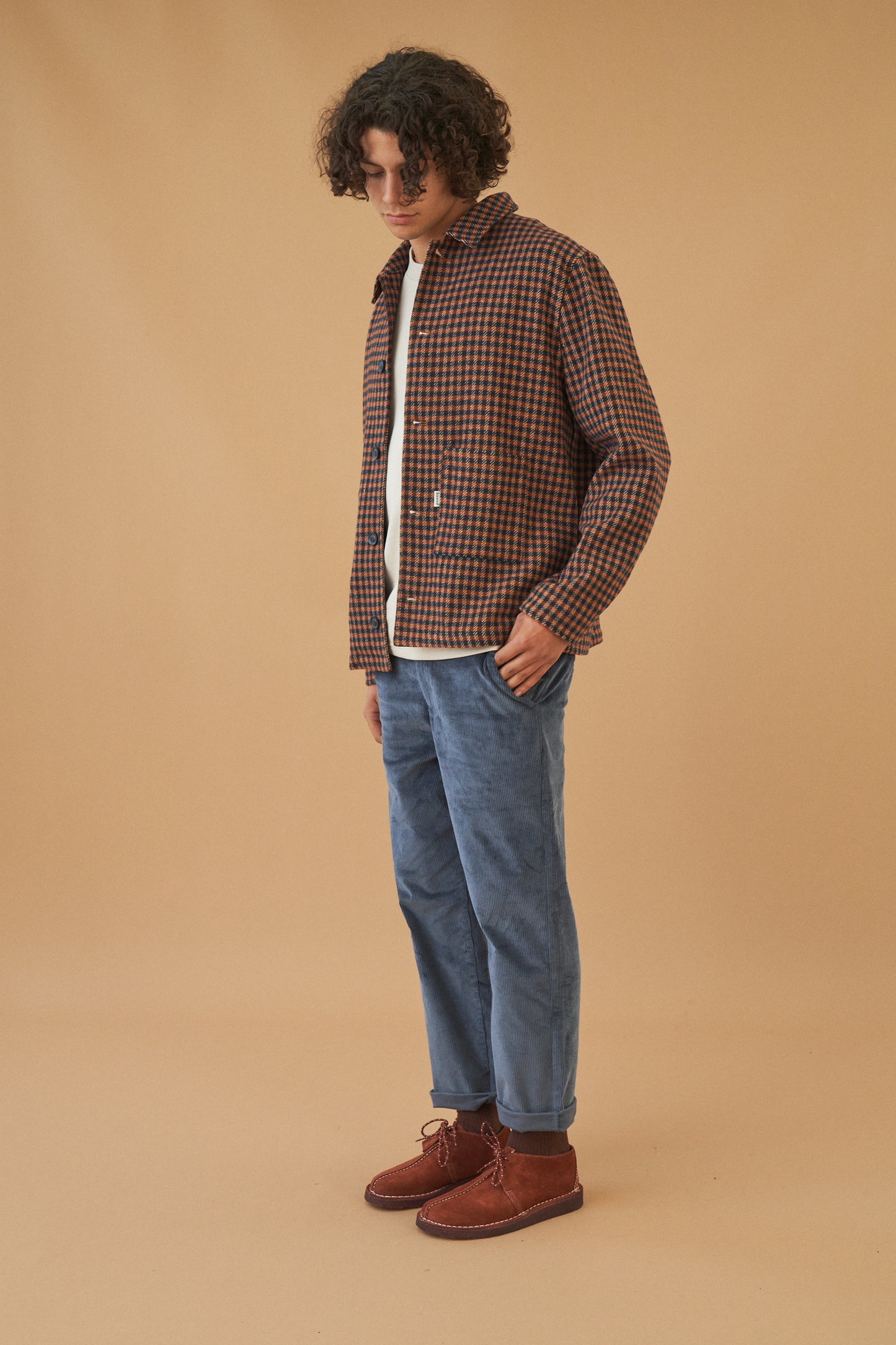 bound 'Rust Check' Button Overshirt