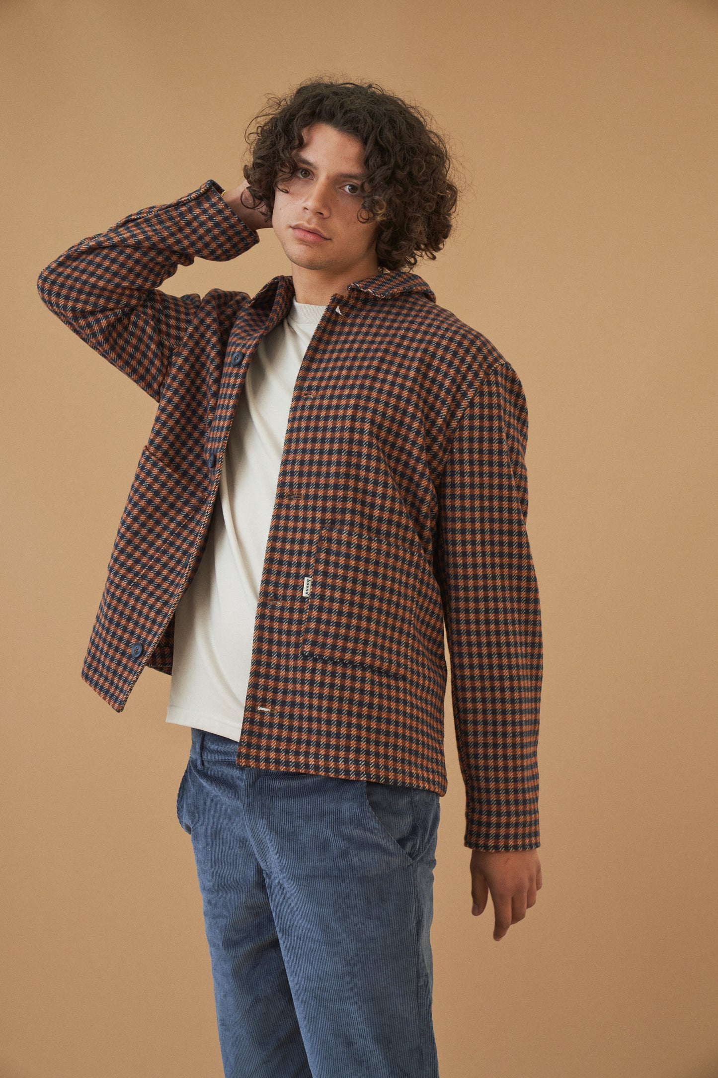 bound 'Rust Check' Button Overshirt