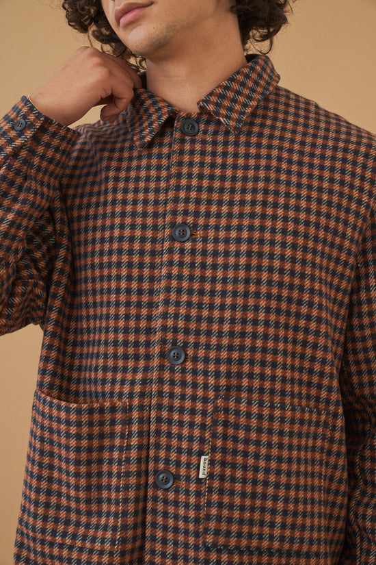 bound 'Rust Check' Button Overshirt
