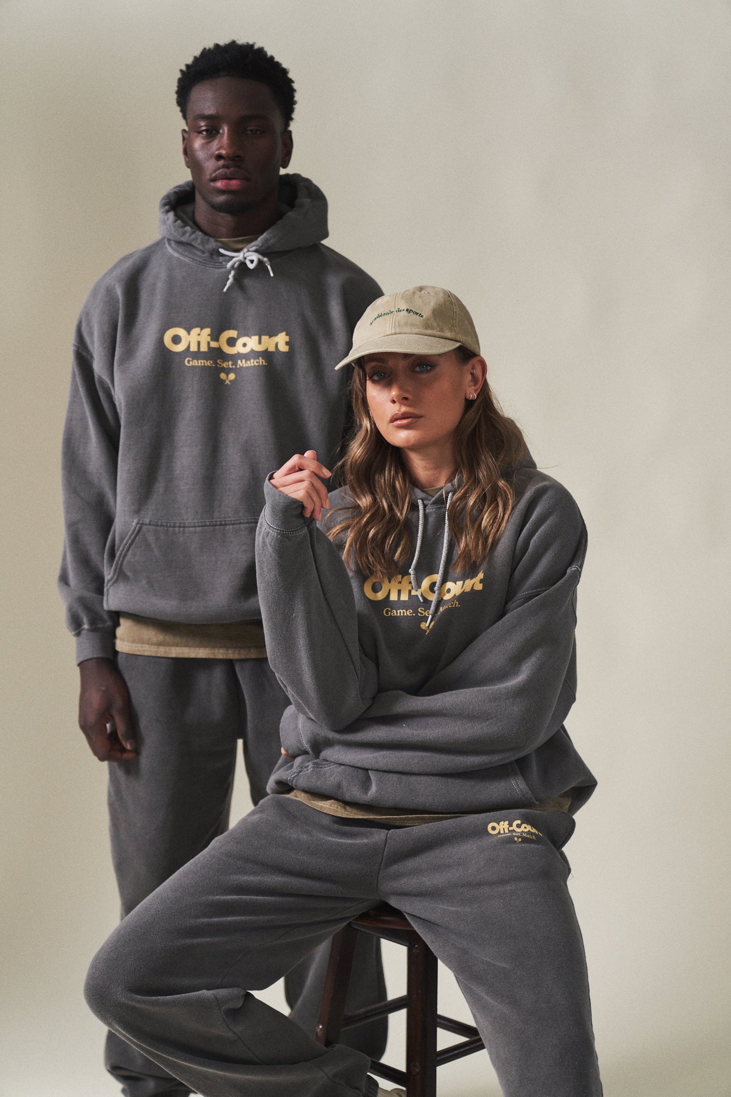 Vice 84 Off Court GSM Vintage Washed Hoodie Charcoal UN IK Clothing