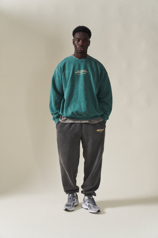 Vice 84 'Athletics' Vintage Washed Sweater - Emerald Green