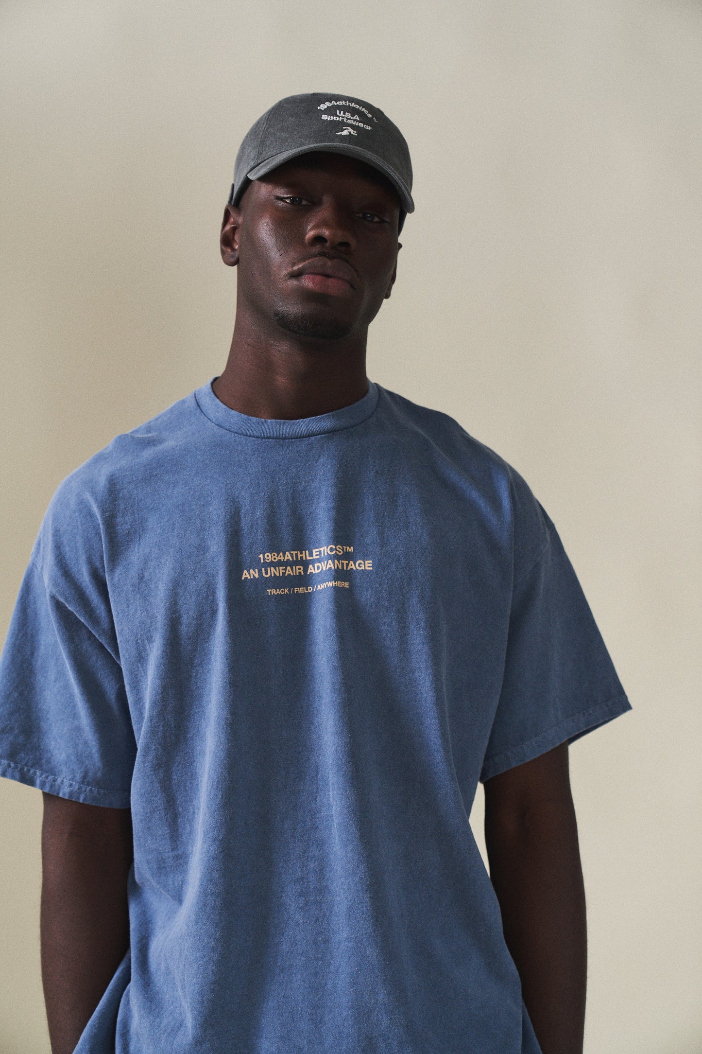 Vice 84 'Athletics' Vintage Washed Tee - Pacific Blue