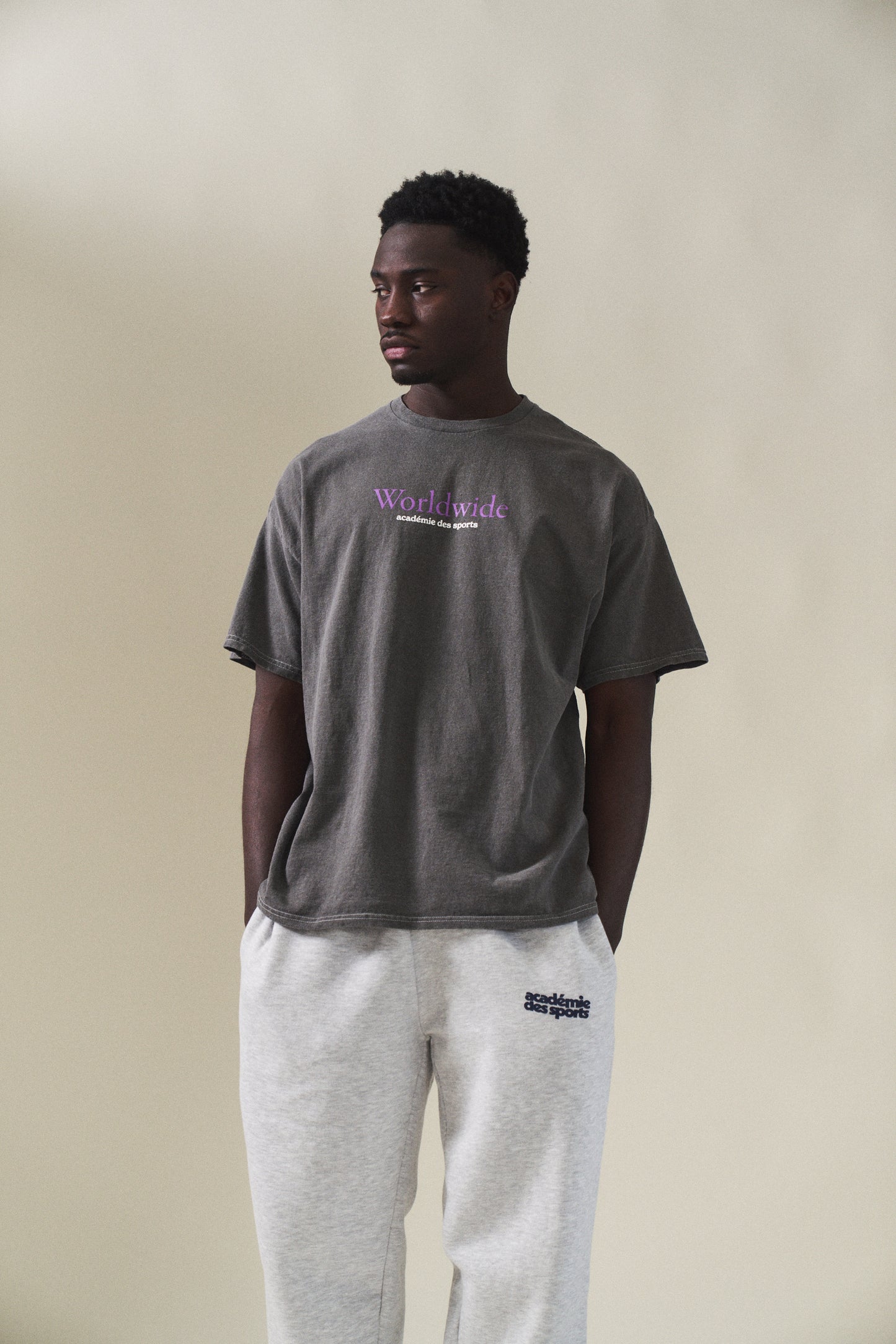Load image into Gallery viewer, Vice 84 &amp;#39;Worldwide&amp;#39; Vintage Washed Tee - Charcoal
