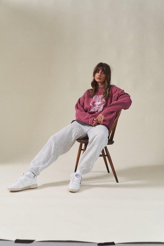 Vice 84 'Palms' Vintage Washed Sweater - Cranberry