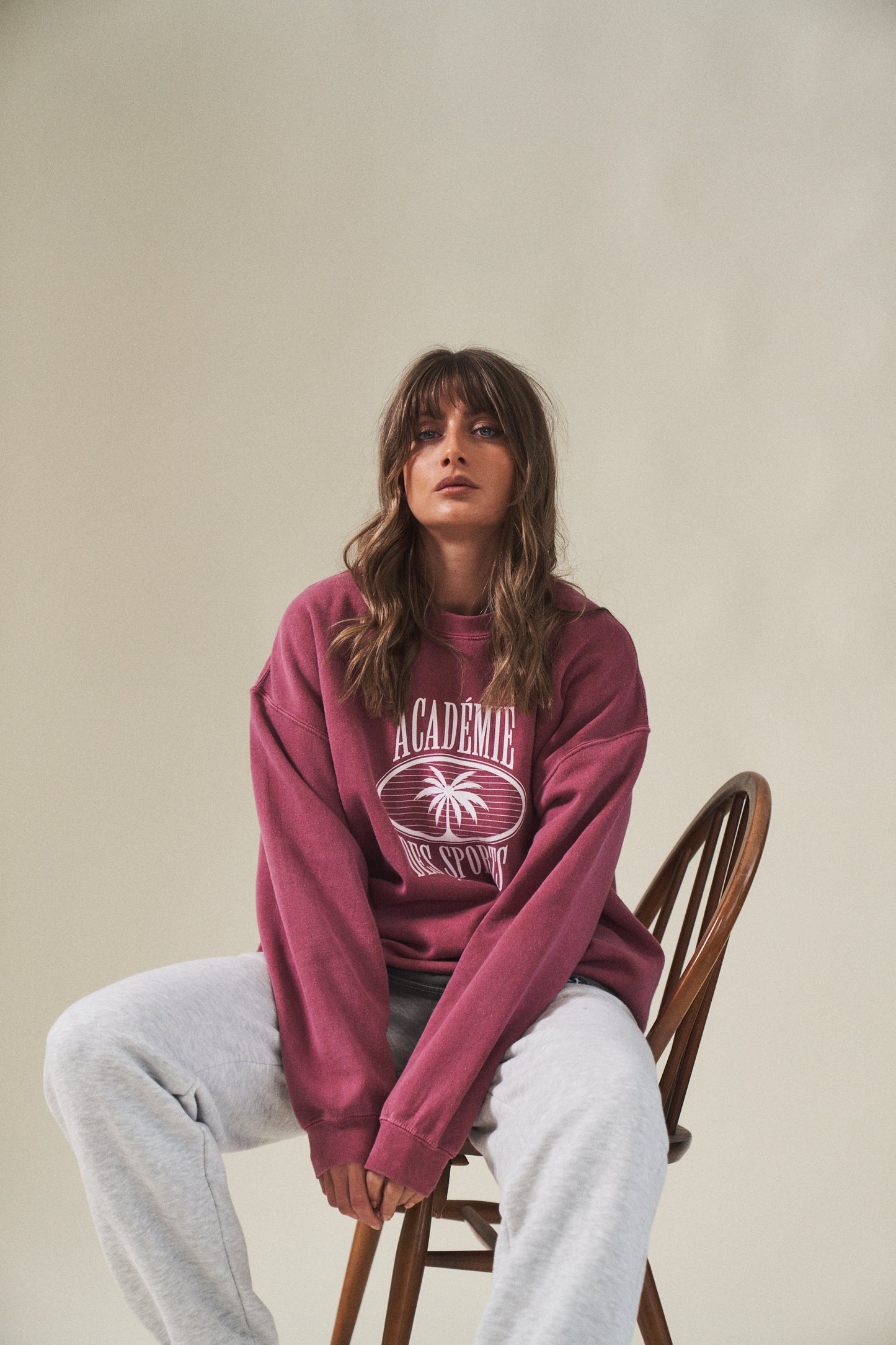 Vice 84 'Palms' Vintage Washed Sweater - Cranberry