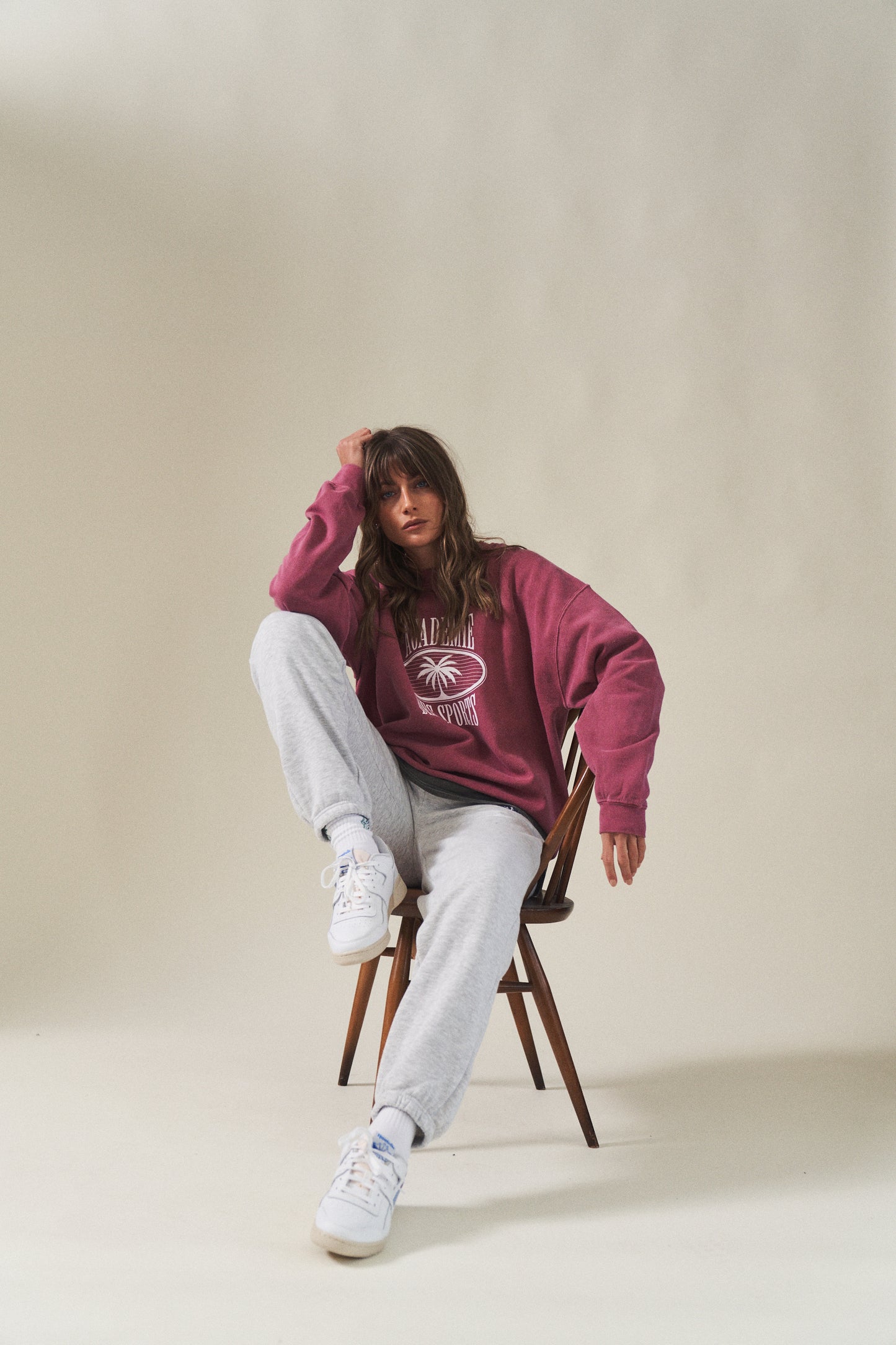 Vice 84 'Palms' Vintage Washed Sweater - Cranberry