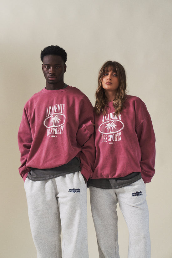 Vice 84 'Palms' Vintage Washed Sweater - Cranberry