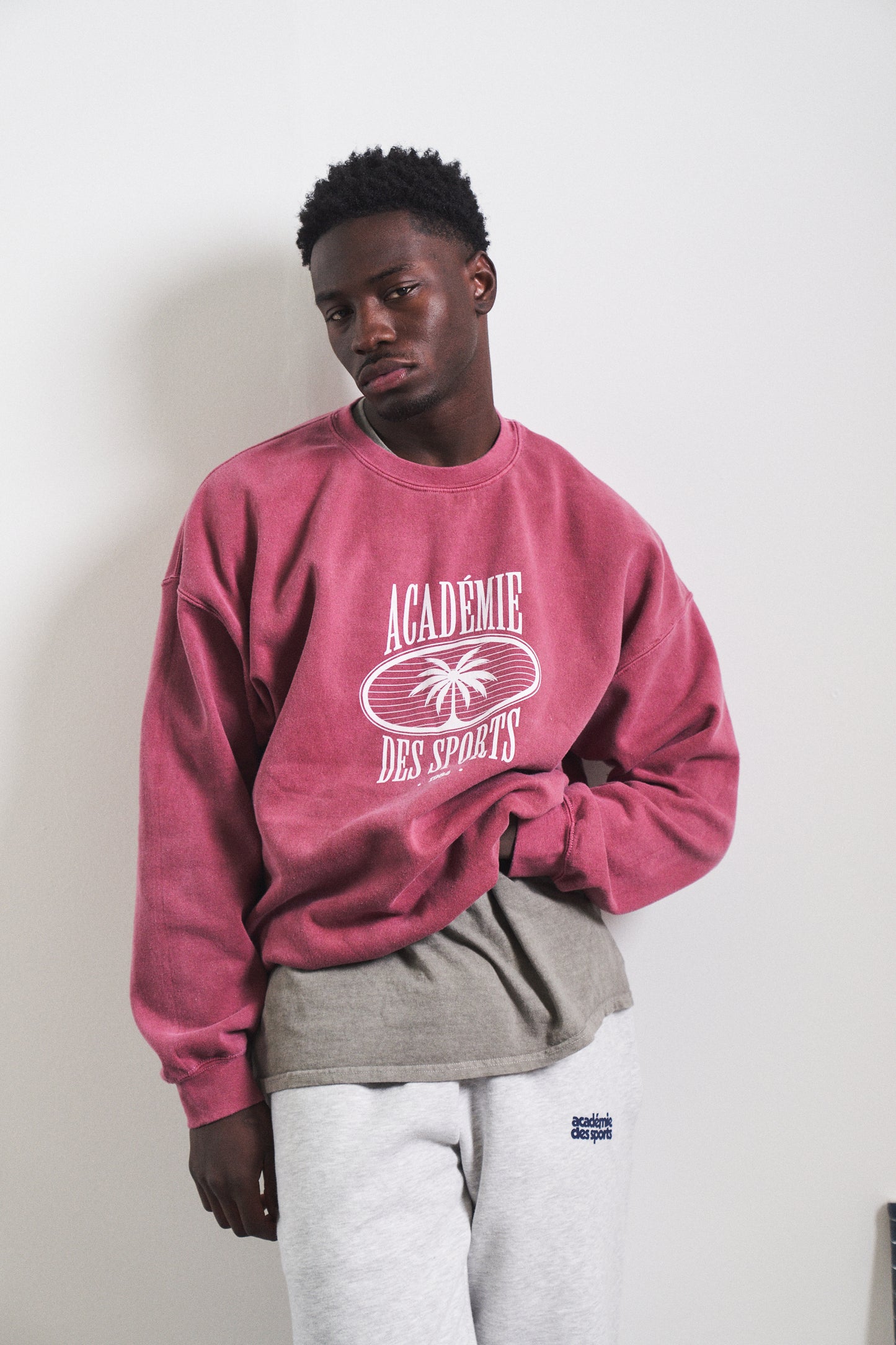 Vice 84 'Palms' Vintage Washed Sweater - Cranberry