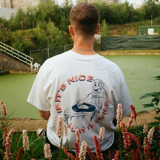 DISCO ONLY 'Play it Twice' Tee - White - UN:IK Clothing