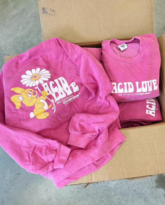 Acid Love 0.06 'Other Side' Sweatshirt - Vintage Washed Azalea Pink