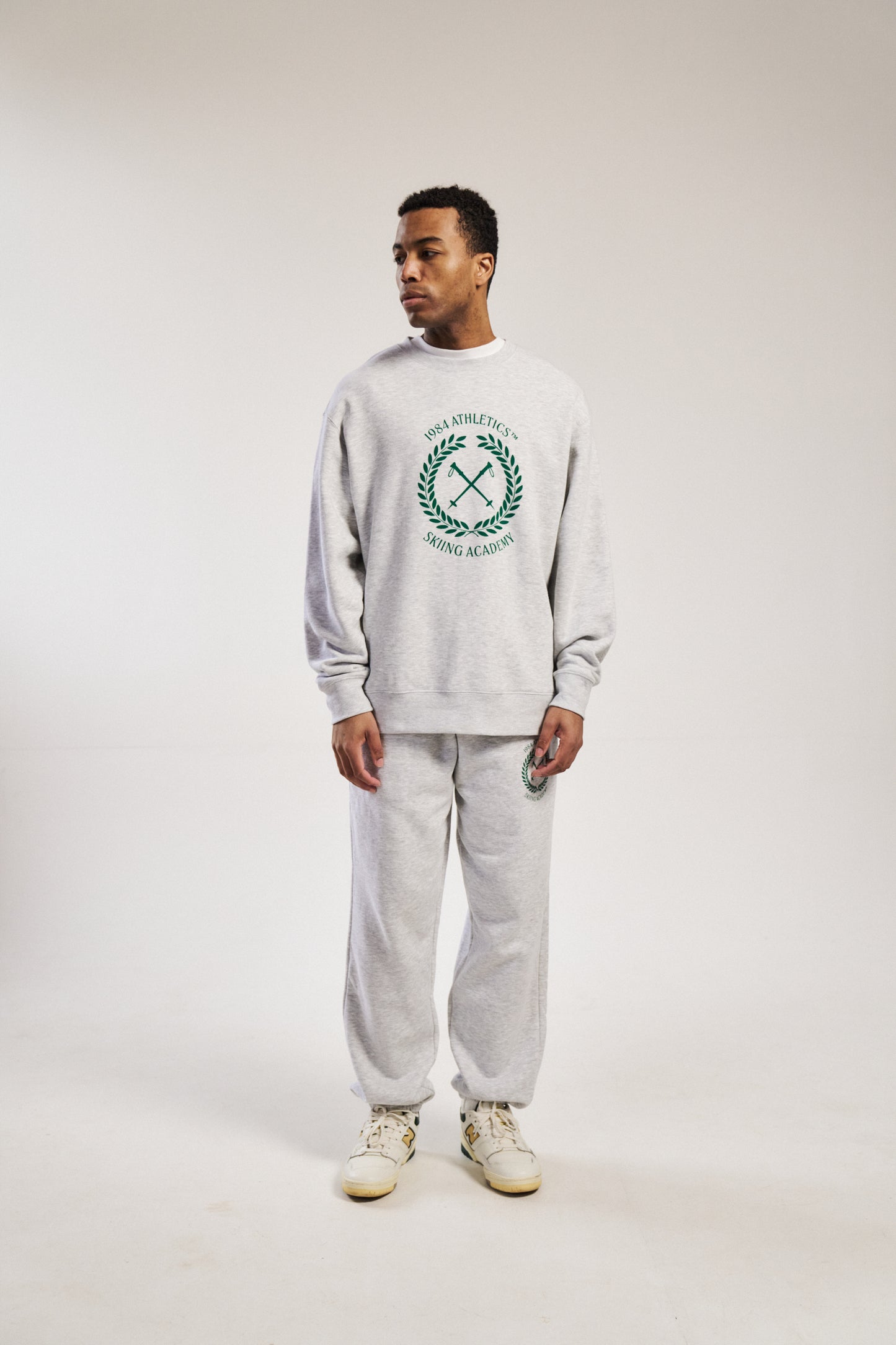 Vice 84 'Ski Academy' Crew Sweater - Ash Grey
