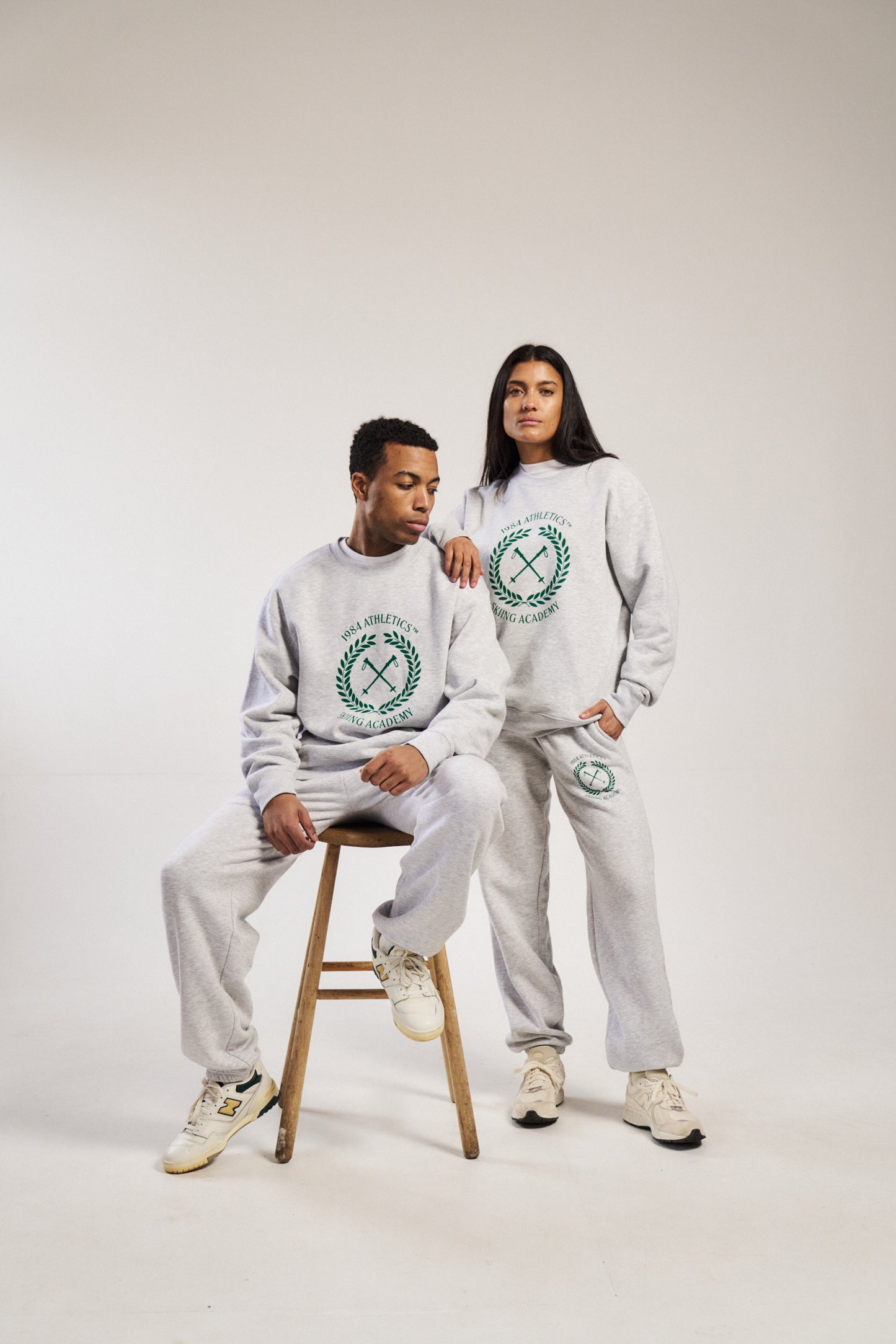 Vice 84 'Ski Academy' Crew Sweater - Ash Grey